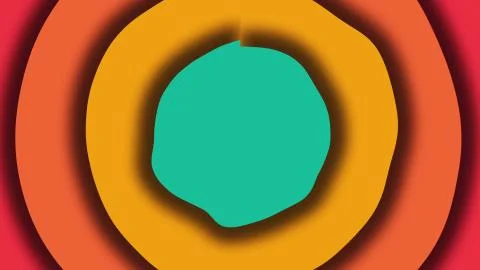 Computer generated a background from colored wavy circles. 3D rendering of Illustrazione stock