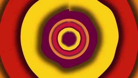 Computer generated a background from colored wavy circles. 3D rendering of Illustrazione stock