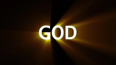 Computer generated background with golden banner GOD. 3d rendering of religious Stock Illustration