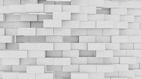 Computer generated background transformation of large rectangles into small. 3d Illustrazione stock