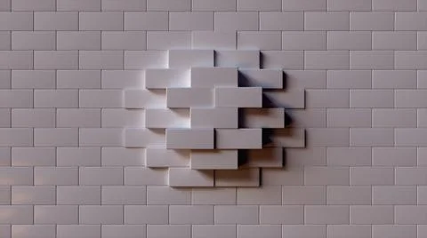 Computer generated background transformation of large rectangles into small. 3d 스톡 일러스트