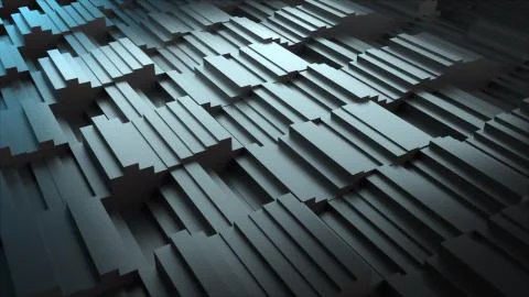 Computer generated background waves of rectangles, top view. 3D rendering イラスト素材