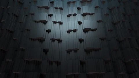 Computer generated background waves of rectangles, top view. 3D rendering Stock Illustration