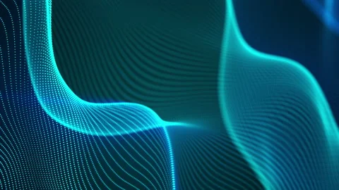 Computer generated a big data wave of particles. Color striped effect. 3D Stock Footage 153749187