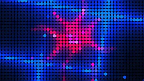 Computer generated bright display of running dottes lights. 3D rendering of led Stock Footage 122521887