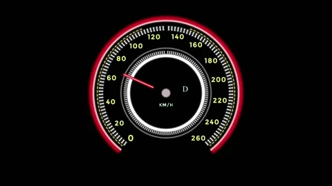 Computer generated car speedometer running Video Formats Stock Footage 217874287