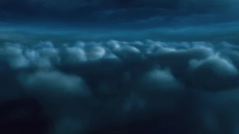 Computer generated clouds flythrough at night. A 3D render realistic composition Stock Footage 115354770