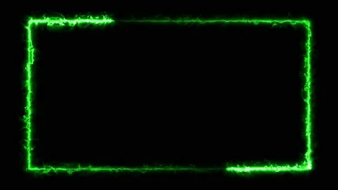 Computer generated color animation. 3D rendering neon frame of green color Stock Footage 222719821