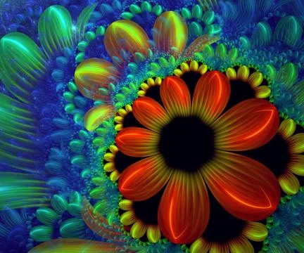 Computer generated colorful fractal artwork Stock Illustration