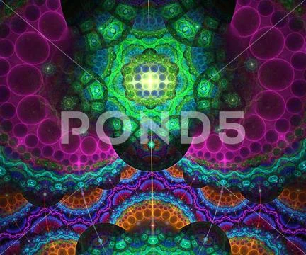 Computer generated colorful fractal artwork Stock Illustration
