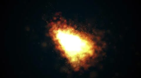 Computer generated dark background with bright fire and sparkles. 3d render Stock Illustration
