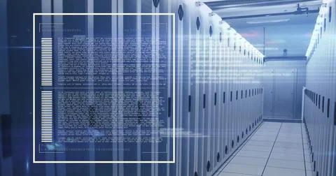 Computer-generated data being processed and flowing through a digital network Stock Illustration