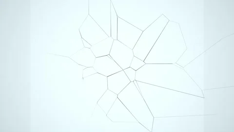 Computer generated destructed wall and falling down fragments. Abstract 3d Stock Footage 132794005