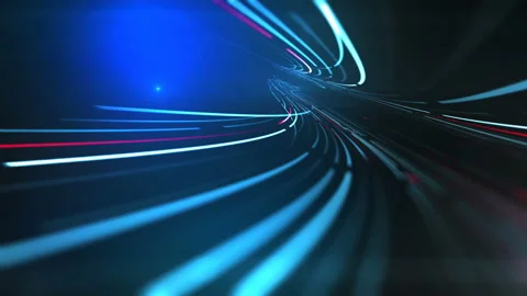 Computer generated digital blue light streaks. 3d rendering motion background Stock Footage 115703308
