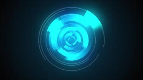 Computer generated digital futuristic HUD for tech interfaces. 3d rendering of Illustrazione stock