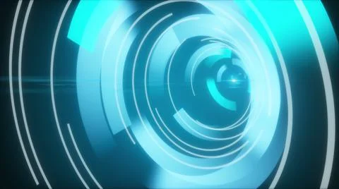 Computer generated digital futuristic HUD for tech interfaces. 3d rendering of Stock Illustration