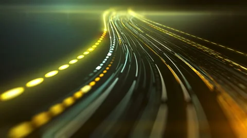 Computer generated digital green light streaks. 3d rendering motion background Stock Footage 119892595