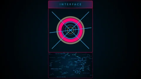 Computer generated digital HUD interface. 3d rendering of Head-up display Stock Footage 127487383
