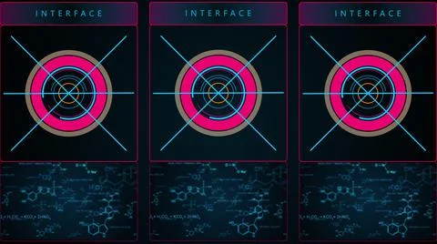 Computer generated digital HUD interface. 3d rendering of Head-up display Stock Illustration
