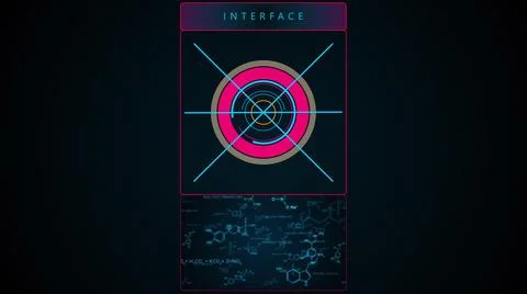 Computer generated digital HUD interface. 3d rendering of Head-up display Stock Illustration