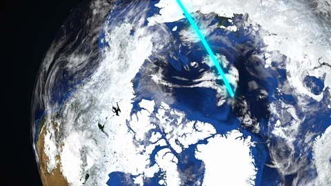 Computer generated Earth connection in outer space. Close-up of a spinning Video stock 119804811