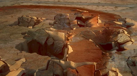 Computer generated earthquake with ground collapse Stock Footage 68368620