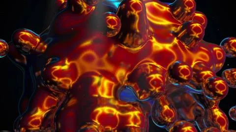 Computer generated explode of metaball. Formation of small spherical shape... 스톡 사진