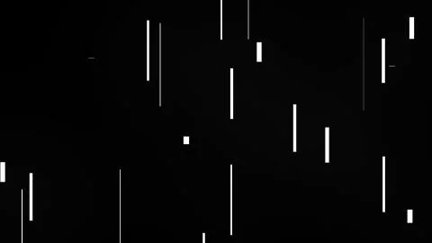 Computer generated fast short shapes lines. 3d rendering of the many vertical Illustrazione stock