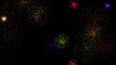 Computer generated fireworks animation as holiday background Stock Footage 242841340