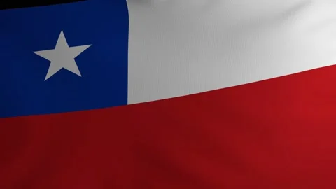 Computer generated flag of Chile with fabric texture fluttering in the wind Stock Footage 237506511