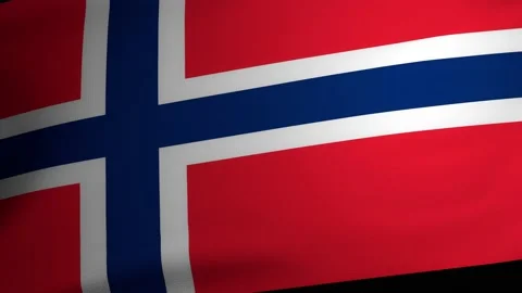Computer generated flag of Norway with fabric texture fluttering in the wind Stock Footage 237506341