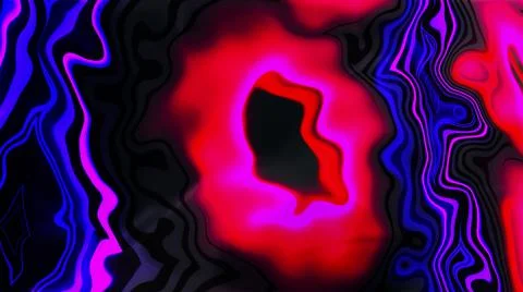 Computer generated flux wave with neon multicolored circles. 3d rendering of Illustrazione stock