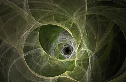 Computer-generated fractal abstraction of glowing tunnel Stock Illustration