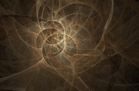 Computer-generated fractal abstraction of glowing neio tunnel Stock-Illustration