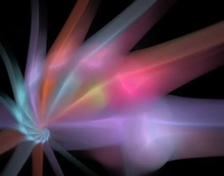 Computer-generated fractal abstraction of glowing colorful spiral Ilustración de archivo