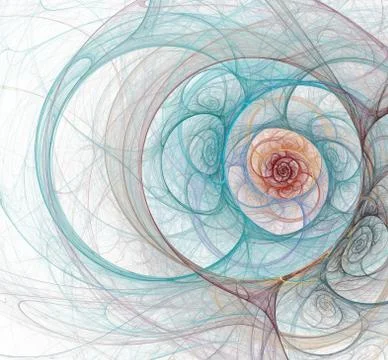 Computer-generated fractal abstraction of glowing tunnel Stock Illustration