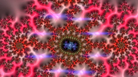 Computer generated fractal design.Fractal is a never ending-ending pattern. Video stock 128571449