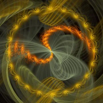 Computer generated fractal of double spiral in blue color. Stock Illustration