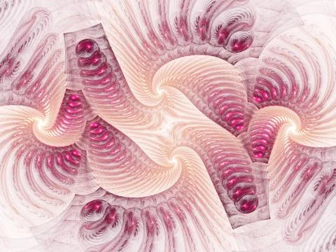 Computer generated fractal of double spiral in blue color. Illustrazione stock