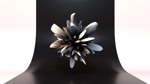 Computer generated a fractal shape in front background. 3d rendering a changing Illustrazione stock