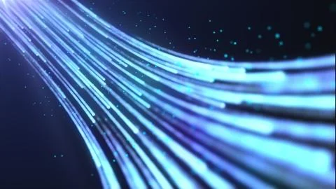 Computer generated futuristic stream. Digital data flow, 3d rendering abstract Stock Illustration