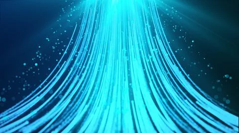 Computer generated futuristic stream. Digital data flow, 3d rendering abstract Stock Illustration