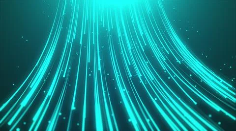 Computer generated futuristic stream. Digital data flow, 3d rendering abstract Stock Illustration