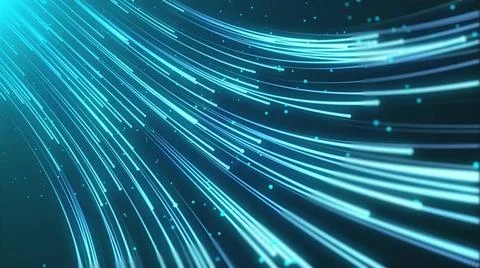Computer generated futuristic stream. Digital data flow, 3d rendering abst... Stock Photos