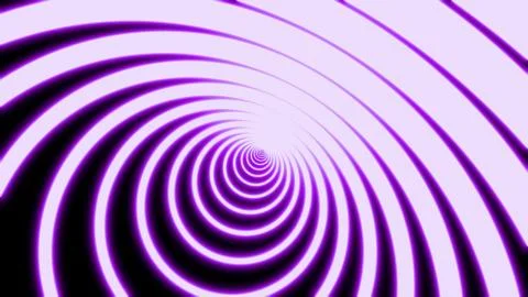 Computer generated geometric tunnel of neon circles on a black background 스톡 일러스트