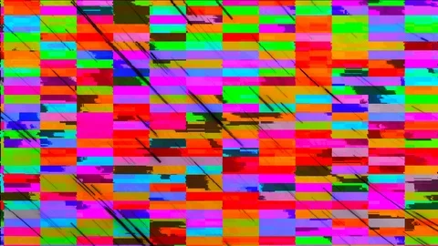 Computer generated glitch. Pixel multi-colored zigzags noise. 3d rendering video Stock Footage 122502270