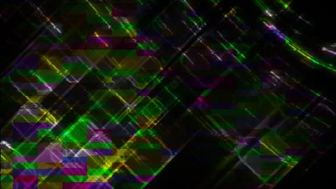 Computer generated glitch. Pixel multi-colored zigzags noise. 3d rendering video Stock Illustration