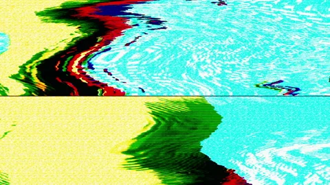 Computer generated glitched animation, holographic system error imitation. Video stock 147070686