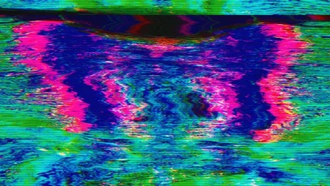 Computer generated glitched clip, rainbow damaged system video fx. Video stock 121405158