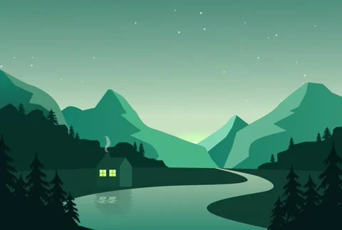 Computer generated graphics of the green landscape Video stock 164324071